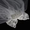 Flower Girl Veil Lace Bow Hair Wedding Headpeice White Sheer Simple Covering