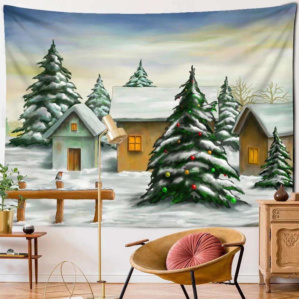 Christmas Tree Creative Background Tapestry Living Room Sofa Home Decoration Christmas Gift