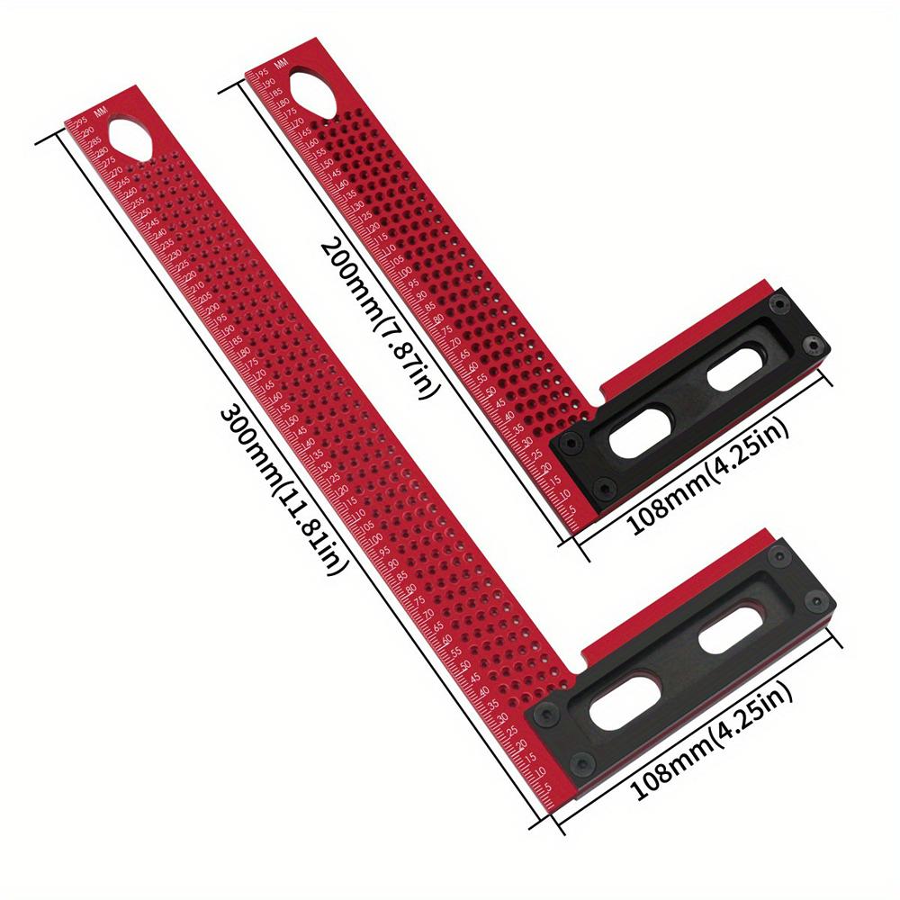 Woodworking Scriber LType Ruler Hole Positioning Scribing Gauge Aluminum Alloy Imperial Measuring