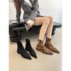 Fashion New Zippers Fashion Pointed Toe Women Ankle Boots with Low Heel Shoes Female Leopard Print Footwear Ladies Stretch Modern Boots