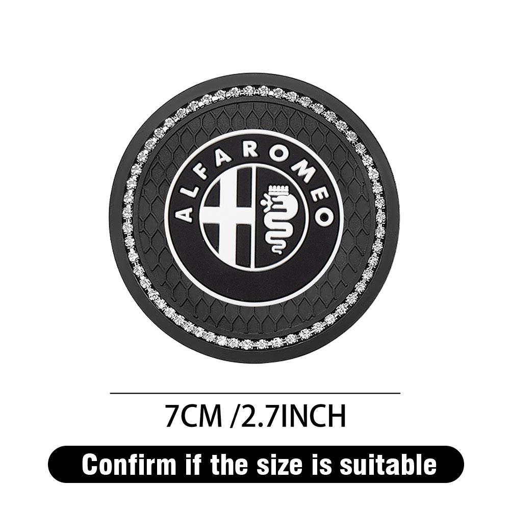 For Alfa Romeo Giulietta 156 GT 159 147Mito Giulia F1 Stelvio 1pc/2pcs Non-slip Car Water Cup Pad Rubber Mats Car Accessories