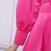 Elegant Women Stand Neck Puff Long Sleeve Casual Long Maxi Swing Dress