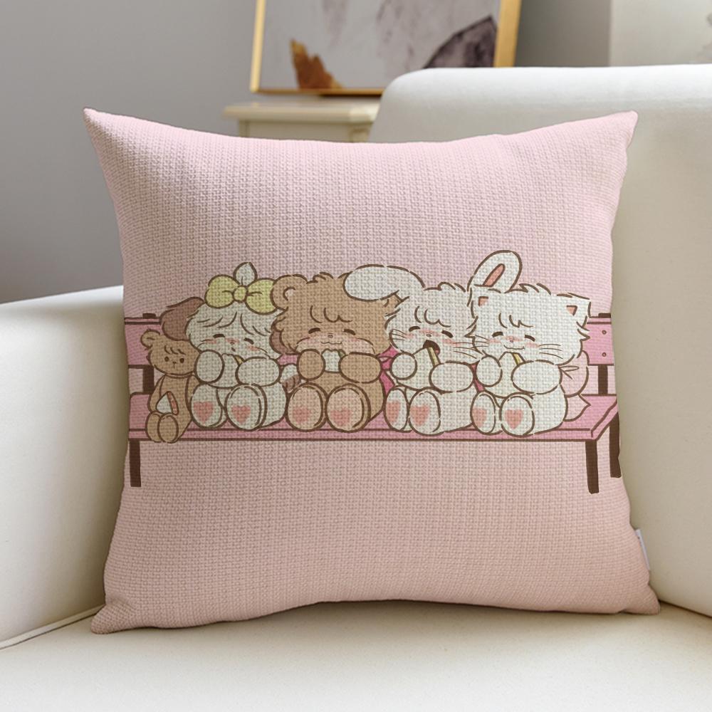 Cute MmikkoS Cushion Cover Breathable and skinfriendly linen pillowcase square removable and washable cushion