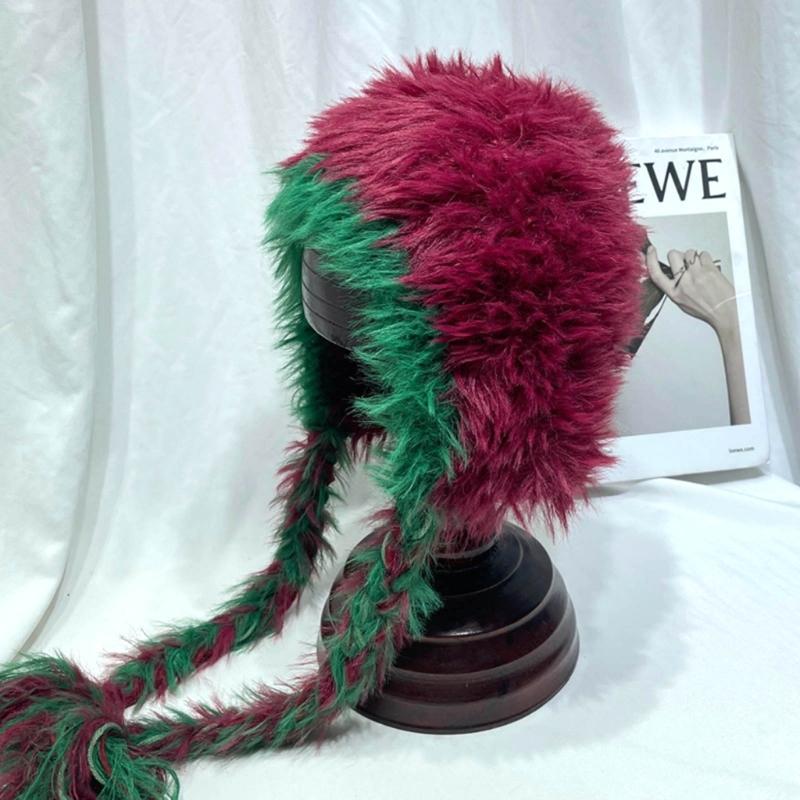 Plüschmütze in passenden Farben, elastische Mütze für Erwachsene, Wintermütze, wärmend, Strickmütze, Geschenkidee für Schüler und Teenager im kalten Winter