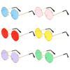 New Round Sunglasses Fashion Disco Hippie Women Men Circle Glasses Sun Glasses Metal Frame Eyewear Accessories Uv400 2024
