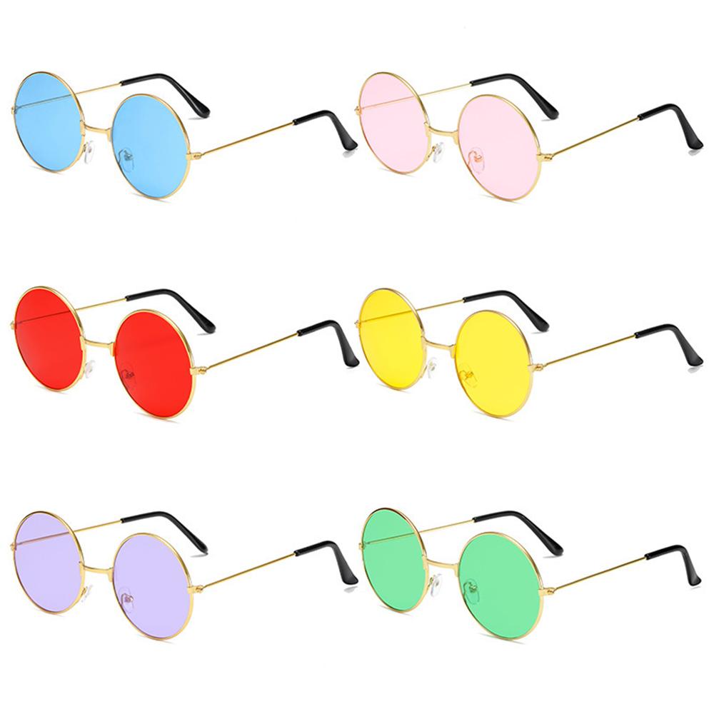 New Round Sunglasses Fashion Disco Hippie Women Men Circle Glasses Sun Glasses Metal Frame Eyewear Accessories Uv400 2024