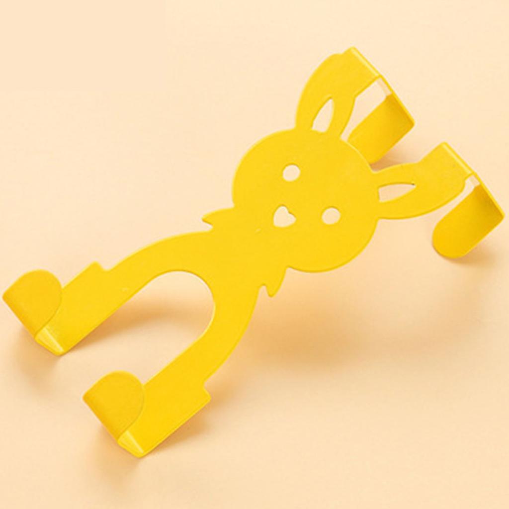 5PCS Rabbit Shape Door Back Hook Multifunctional Nail Free Cartoon Cute Durable Door Back Coat Hook for Household