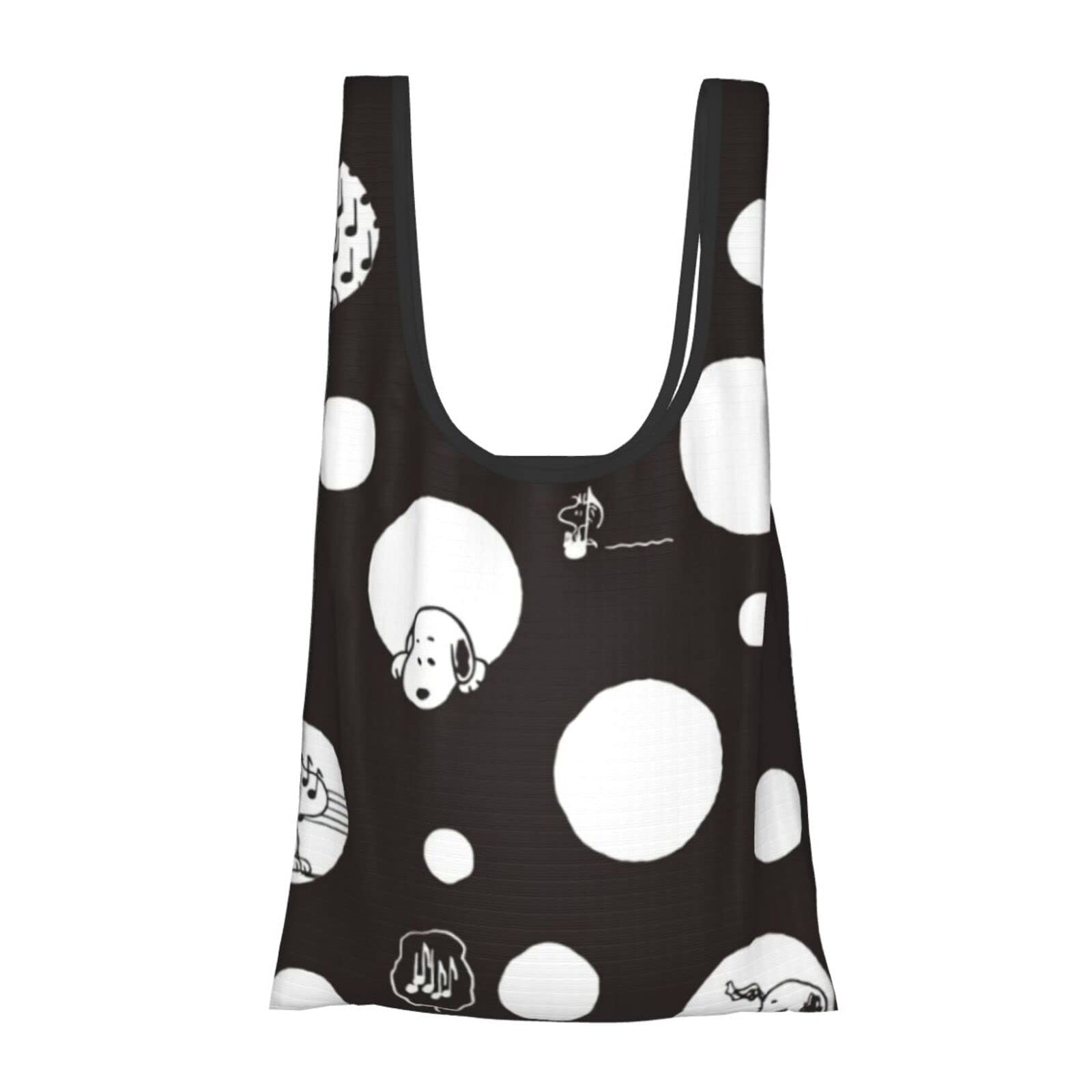 

AGGZOM Snoopy Eco Bag with Large Convenience Store Shopping Anime Character Shopping Cute Pouch, Foldable, Capacity, Waterproof, Multifunctional, чорний