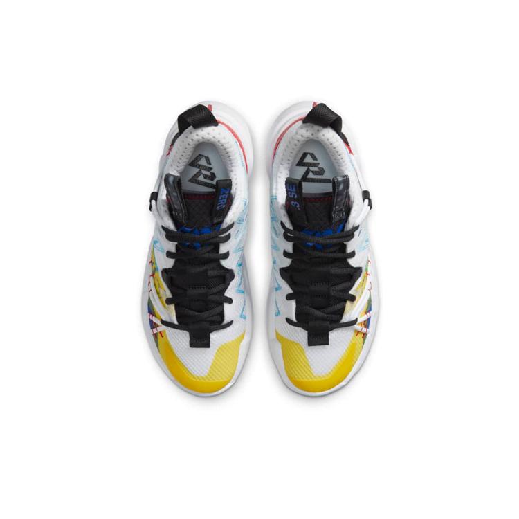 Jordan Why Not Zer0.3 Ammortizzazione Antiscivolo Resistente all'Abrasione Scarpe da Basket Basse per Bambini Bianco Giallo Rosso CN8107-100