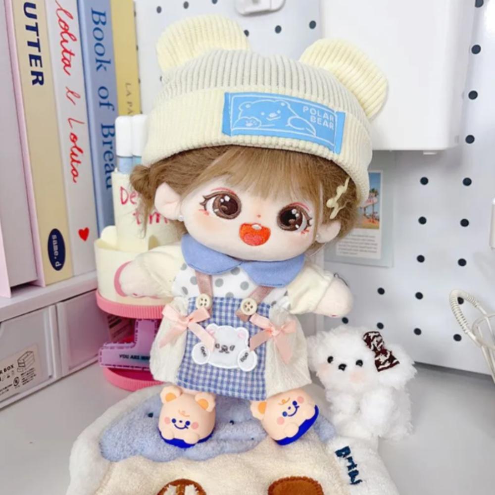 Spotted Top 20cm Doll Clothes Outfit Little Bear Hat Doll Clothes Set  10/20cm Cotton Doll