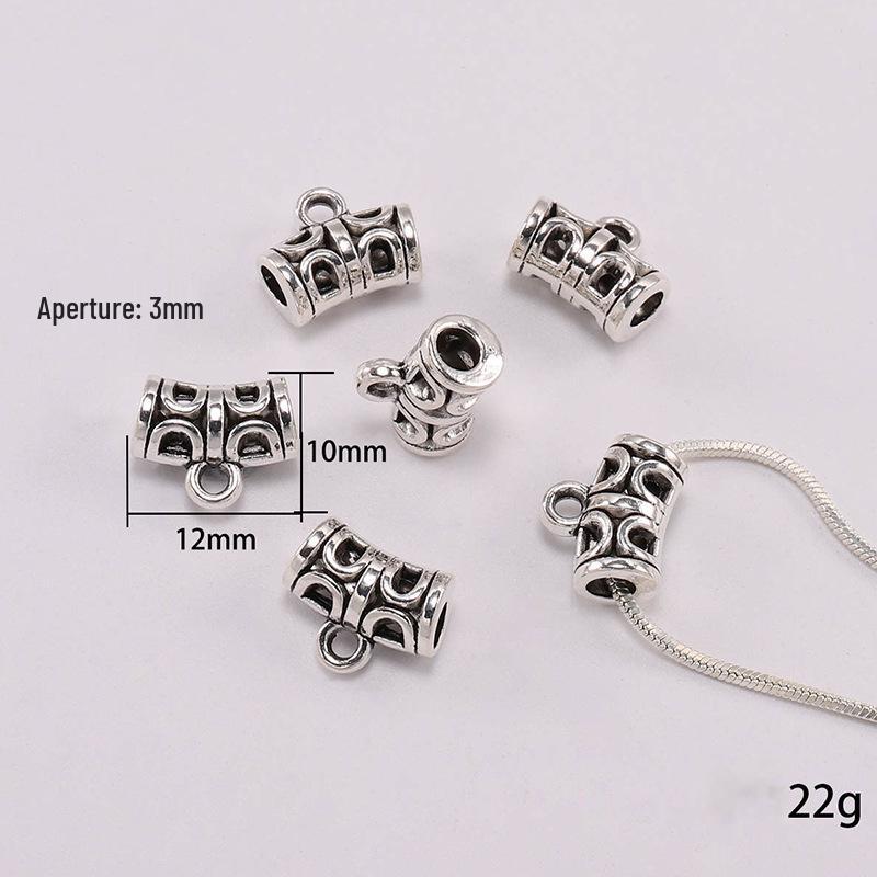 Retro Alloy Bracelet Buckle: Large Hole Three-Way Bead for DIY Necklace Pendant Jewelry