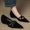 French Shallow Mouth Single Shoes Retro Sense Design Inner Height Increase New Fashion Autumn Pointed Head One Pedal Casual Shoes Women