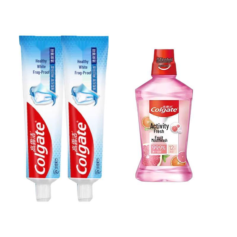 Colgate Whitening Anti-Cavity Toothpaste & Fruit Mouthwash Set