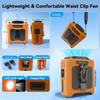 10000mAh Portable Waist Clip Fan with LED Light and Power Bank Strong Airflow Cooling Fan for Outdoor Play and Work