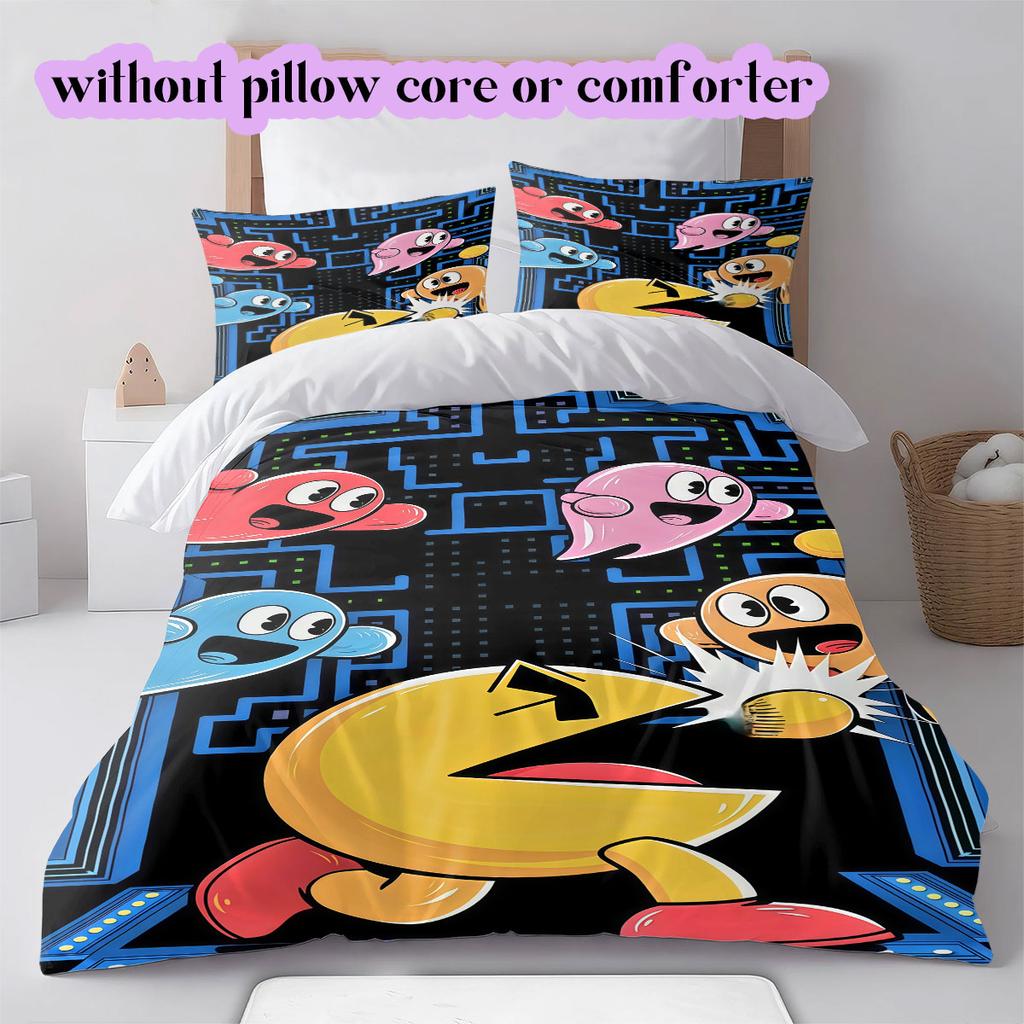 Copripiumino Morbido e Confortevole Anime PacMan, Set Biancheria da Letto per Bambini Regalo, Misura Extra Large, Varie Misure Disponibili