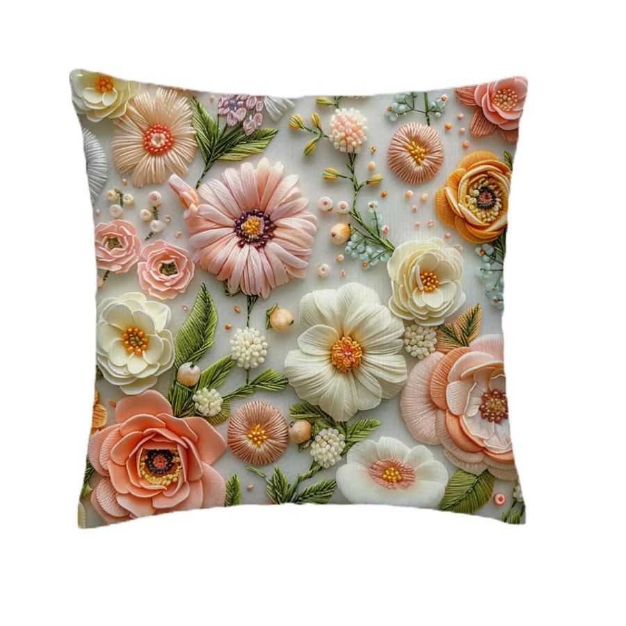1pcs 45cm 3D Soft Cushion Pillow Cover Elegant Plant Floral Pillowcase for Home Living Room Bedroom Decoration Cushion Cover