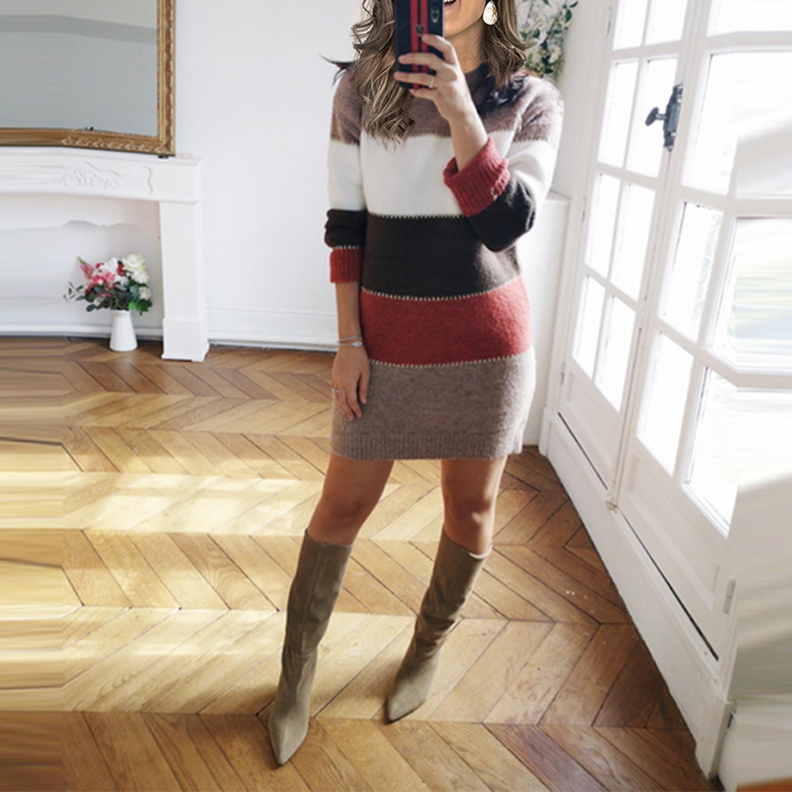 

Сексуальный женский вязаный свитер с длинным рукавом, облегающее платье для вечеринки XL