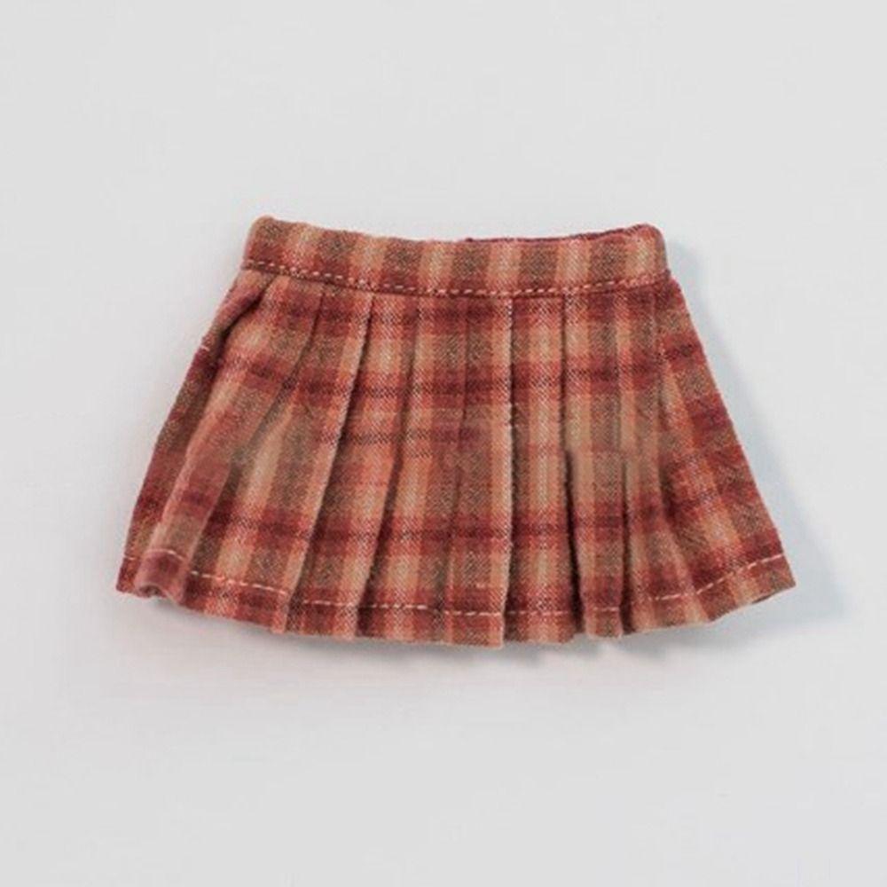 Handmake Princess Skrit Clothes Fashion Printed Plaid Dot Skirt for 1/6 BJD 30cm Dolls