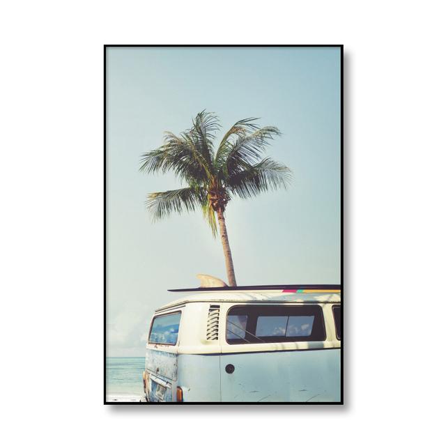 

Скандинавский плакат с тропическим пейзажем, морской автобус, пальма, современные принты, настенная живопись на холсте, скандинавские картины для украшения дома 21*30cm