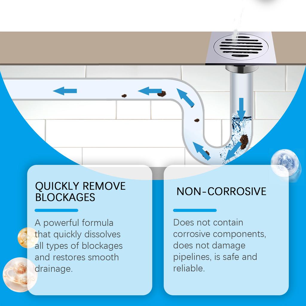 Jakehoe Pipeline Dredging Agent Kitchen Toilet Deodorization Brush Clogging Sewer Dredging Sink Drain Cleaner Powerful Cleaning