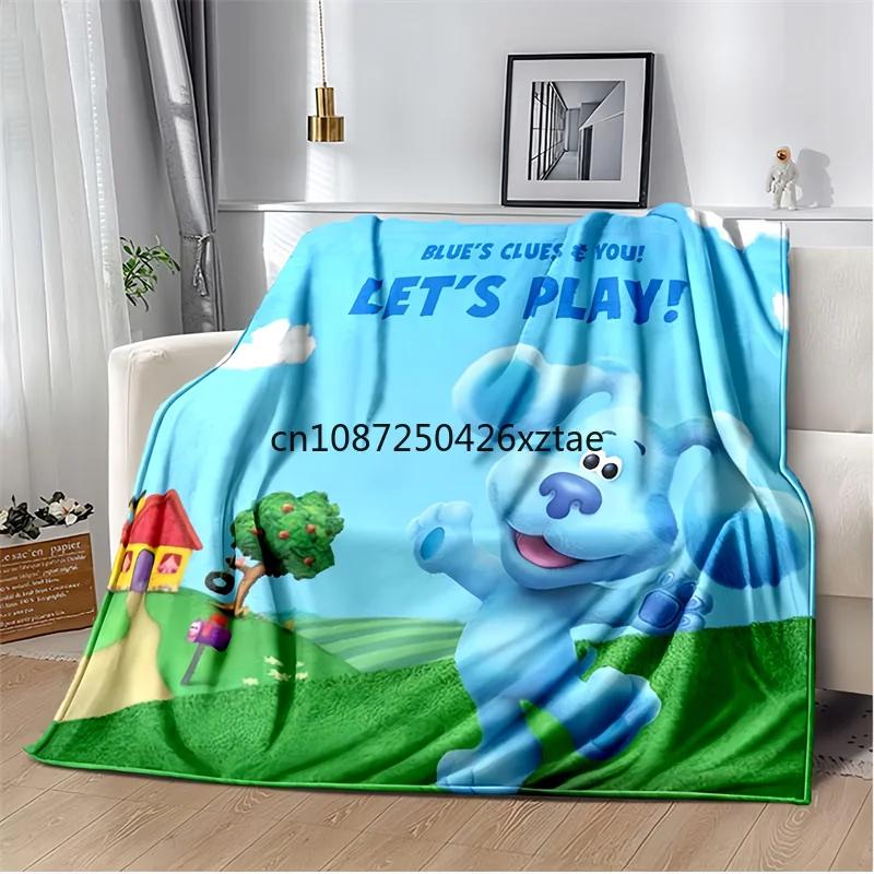 Blue’s Clues Blauer Hund Zeichentrick Decken, Weiche Warme Überwurfdecke, für Badezimmer Schlafzimmer Wohnzimmer Sofa Bett Auto, Geburtstagsgeschenk