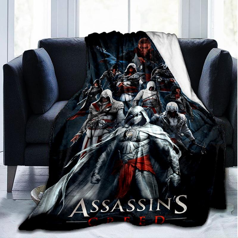 1PC Assassin Flannel Blanket, Use for Birthday/Holiday Gift, Soft Blanket for Sofa/Bed/Camping/Office/Tourism Use,All Seasons