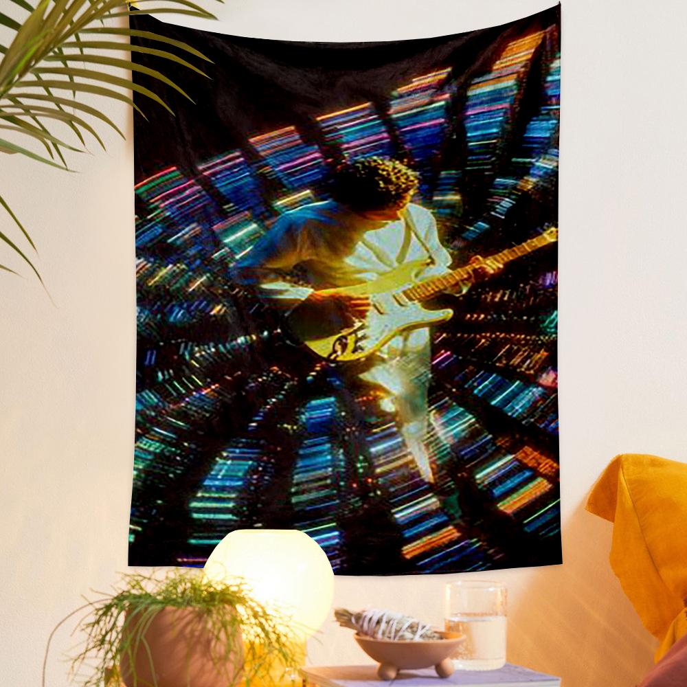 Guitarist Colorful Light Retro Wall Decor Tapestry Hanging Tapestry for Bedroom Living Room Gift