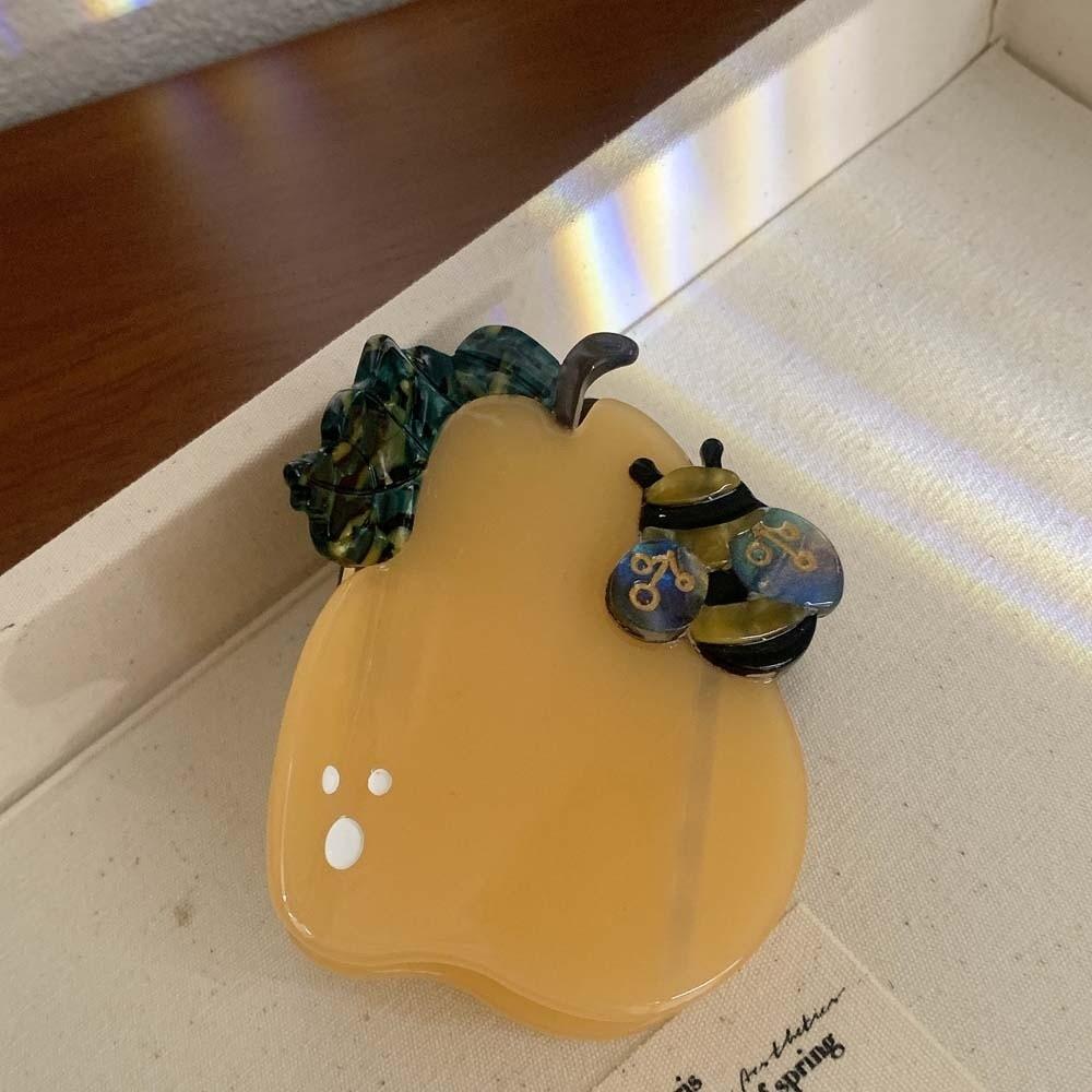 Waterproof Acetic Acid Hair Claw Sweet Acetate Hairgrips Bee Pear Shark Clip  Ponytail Holder
