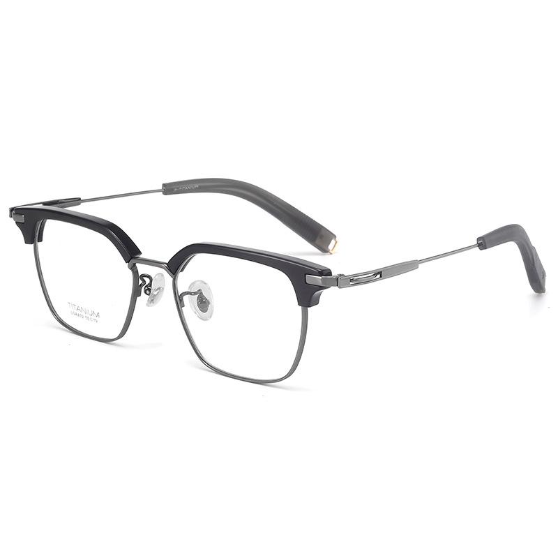 

Luxury Brand Replication Acetate IP Cladding Pure Titanium Glasses Men Business Officially Eyebrow Frame Women Square Eyeglasses Demo Lens