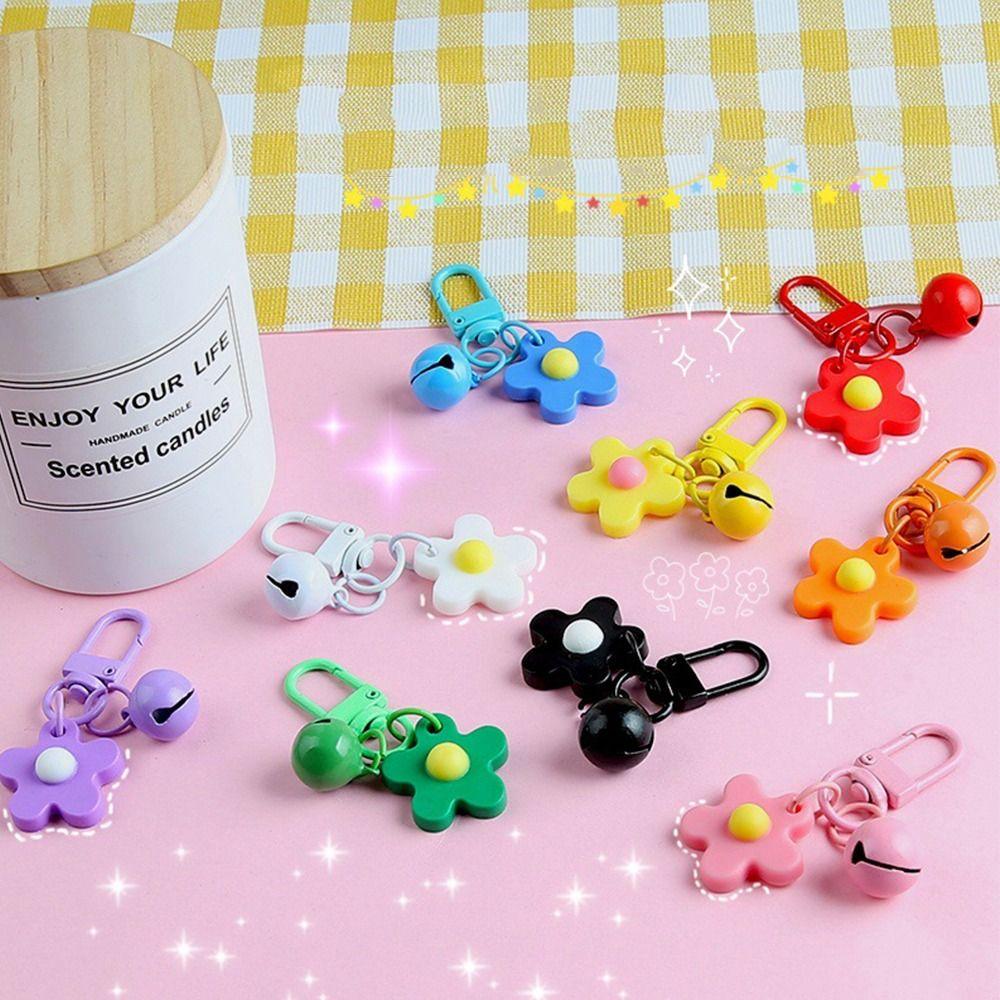 Epoxy Flower Keychain Colorful Car Keyring Fashion Flower Pendant Bag Accessories