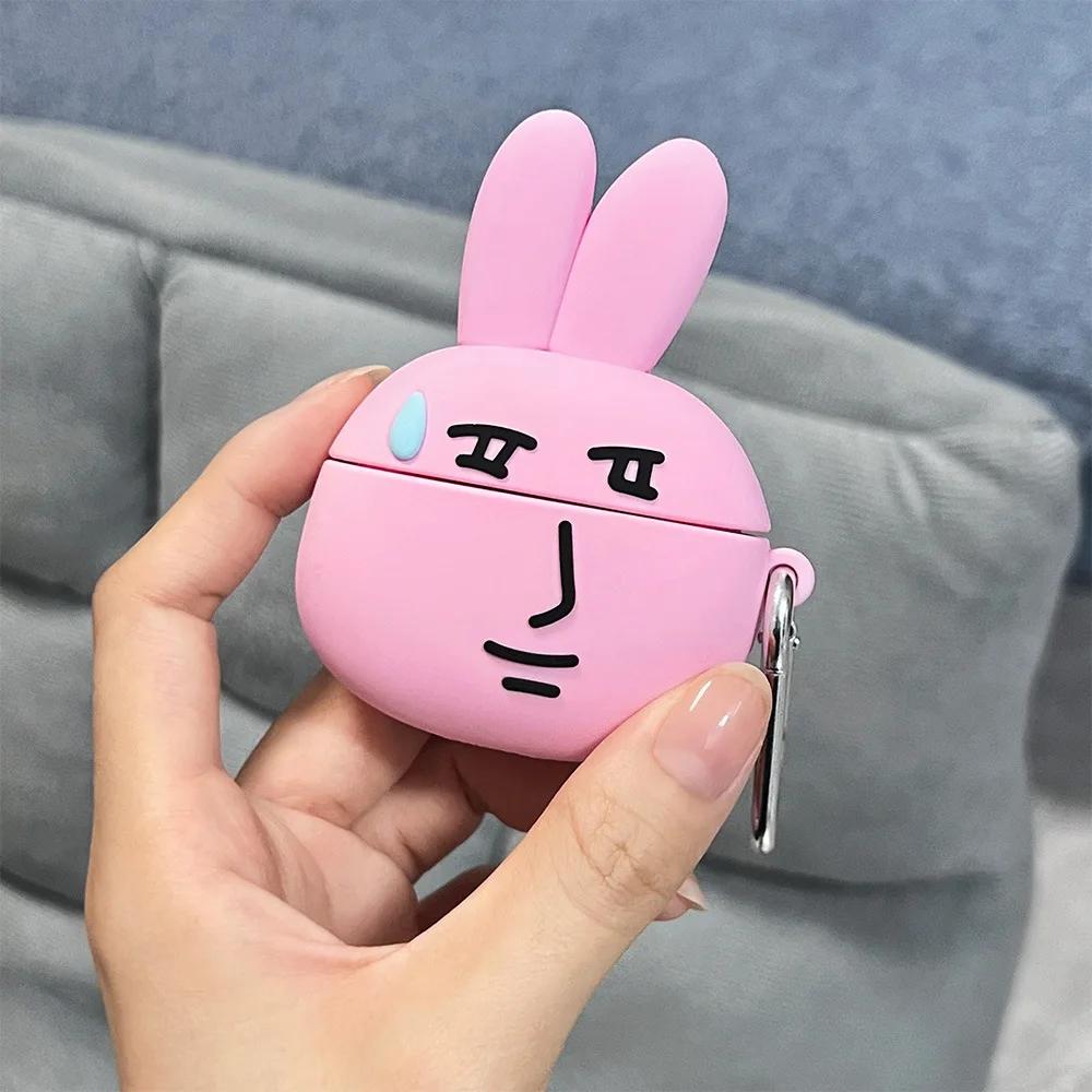 For Airpods 4 Case 2024,Cute 3D Japan Pink Rabbit Silicone Earphone Cover For Airpod 4 Case/Airpods Case For Girls Women