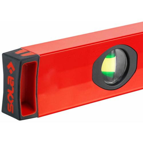 SOLA LSX10 X PRO Aluminum Box Profile Spirit Level with 2 60% Magnification Vials, 10-inch, Red