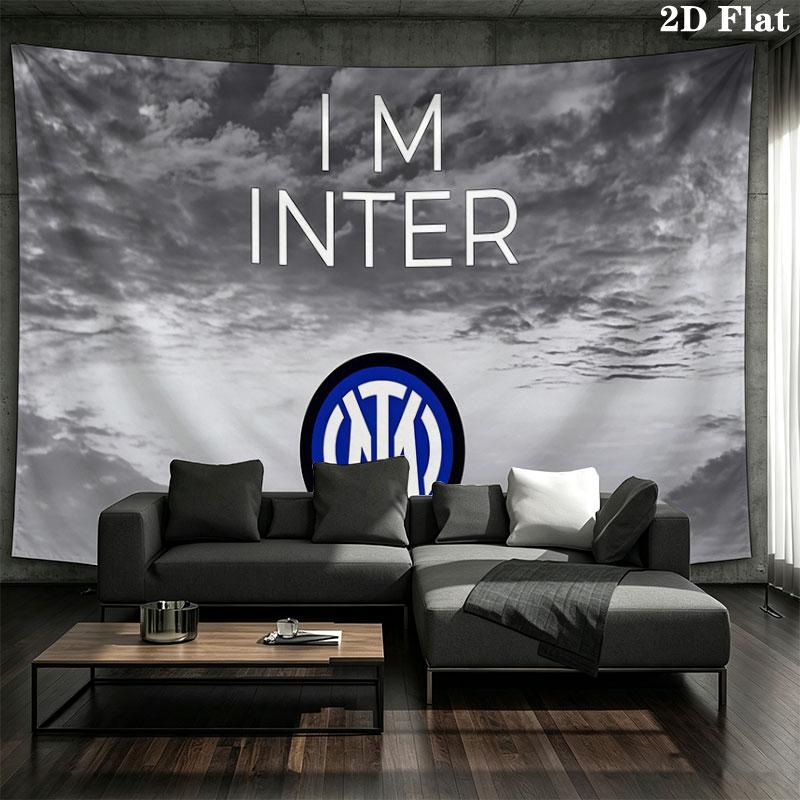 Inter Milan Wall tapestry, aesthetic printed fabric blanket, suitable for bedroom, living room, and home decor.