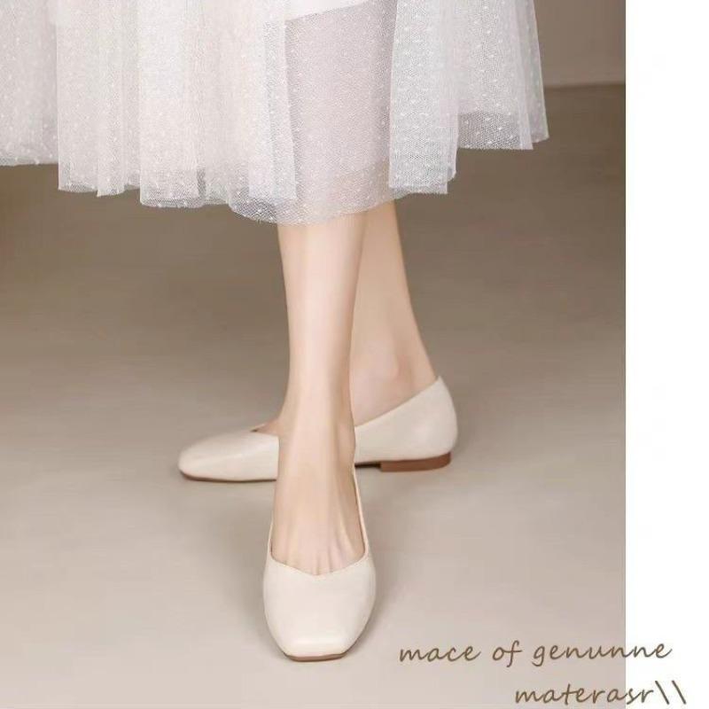 Fashion Single Shoes Nuchun 2025 New Flat Shallow Mouth Soft Slip-on Shoes