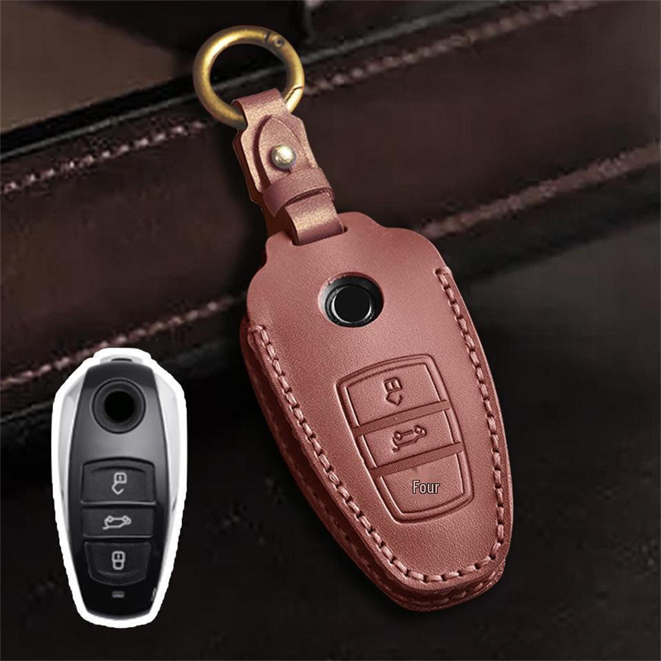 

Cowhide Key Cover & Chain for Volkswagen Touareg (2013-2017) коричневый
