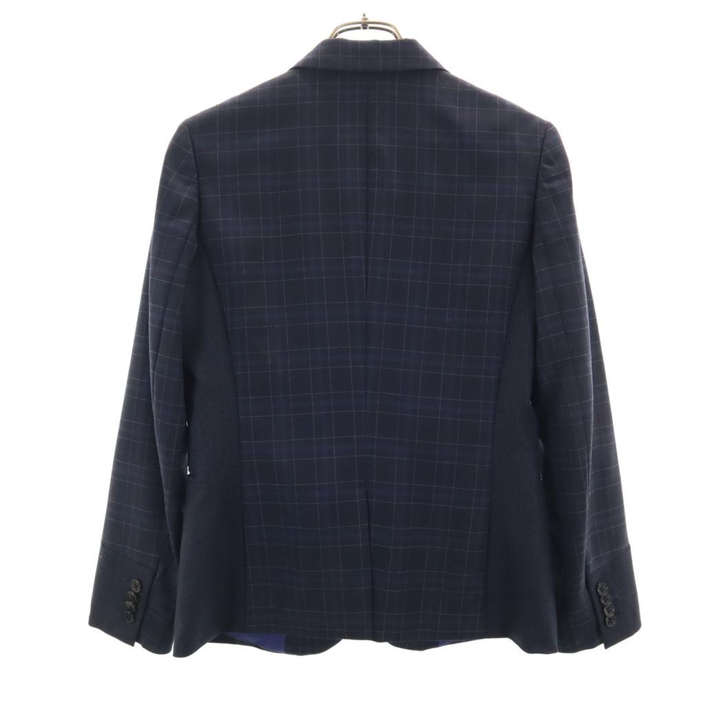 Paul Smith Made In Japan Check Pattern Tailored Jacket 40 Navy Women Used