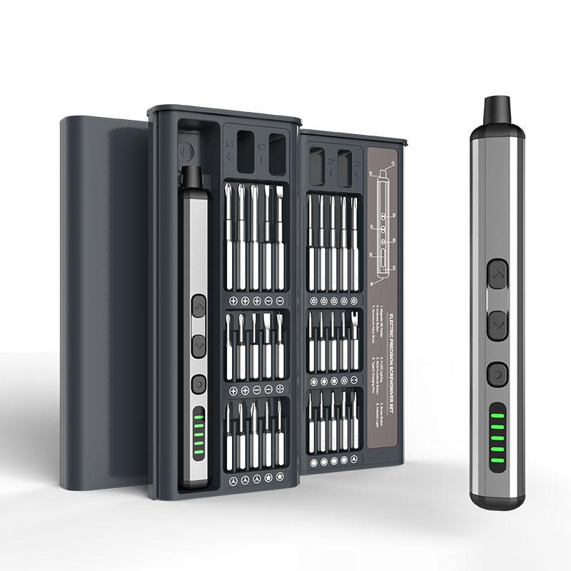 

Набор электрических отверток Прецизионный набор электроинструментов Перезаряжаемый со светодиодной подсветкой 30 бит Для инструментов для ремонта ПК и мобильных телефонов Сделай сам Ручной