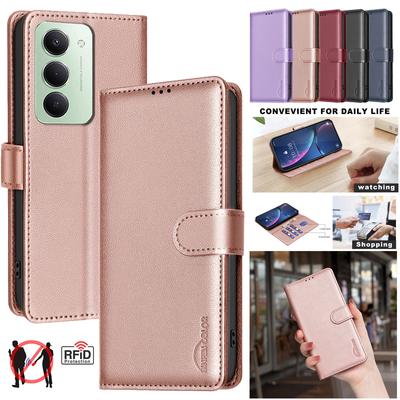 Wallet Flip Anti-theft Case For Xiaomi Redmi 15 15C 14C A5 4G 5G Note 14S 2025 Coque Leather Cover RFID Blocking Protective Bags