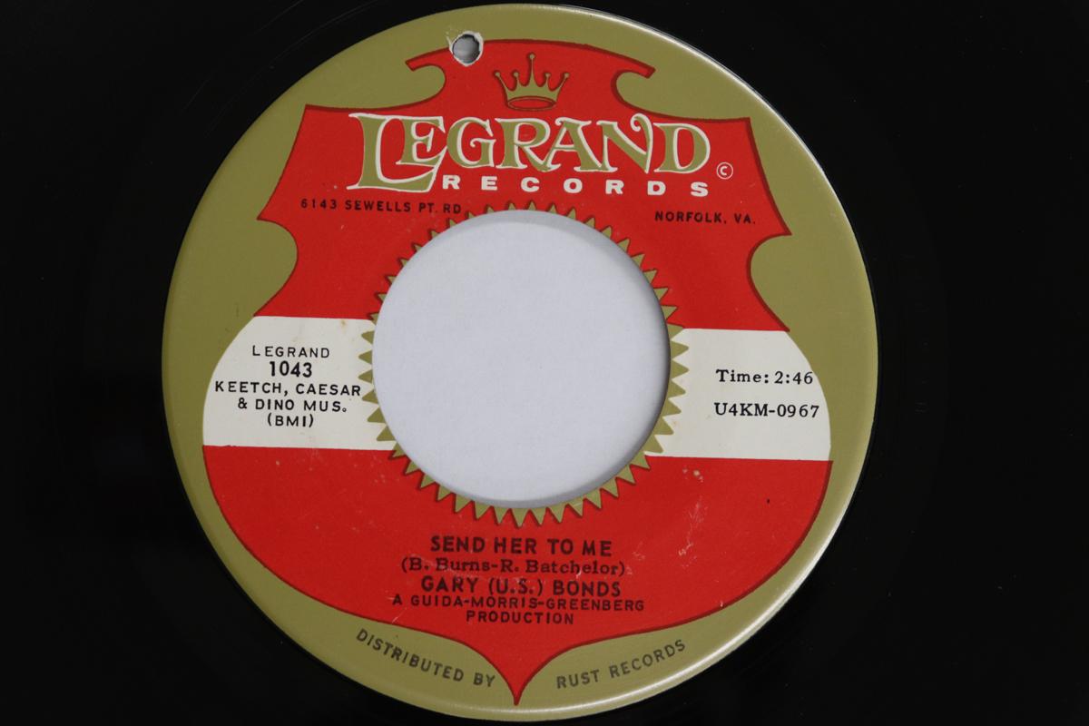 

7inch Record GARY U.S. BONDS - Send Her To Me 1043 Legrand Records 1967 US Soul/Funk Used
