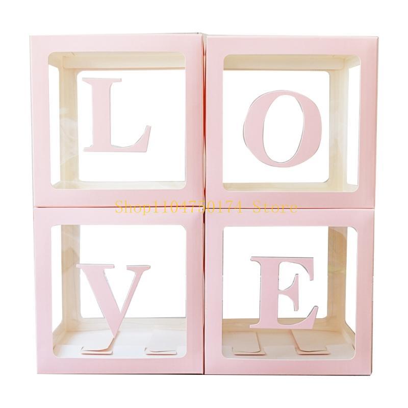 Set of 4 Baby Boxes with Letters for Wedding Baby Shower Birthday Party Decor top sale