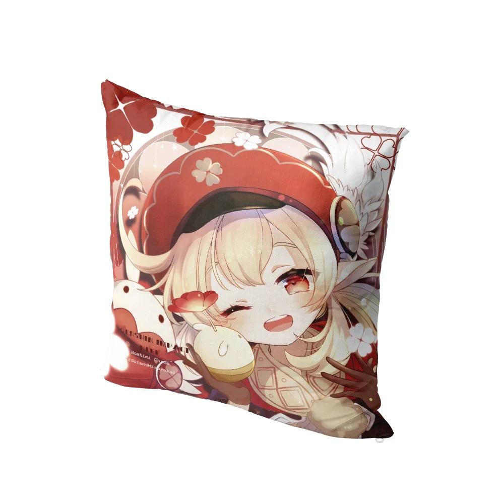 Anime Cartoon Genshin Series Printed Pillowcase Cute Kawaii Pink Bedside Bedroom Sofa Cushion Cover Body Pillow Case x