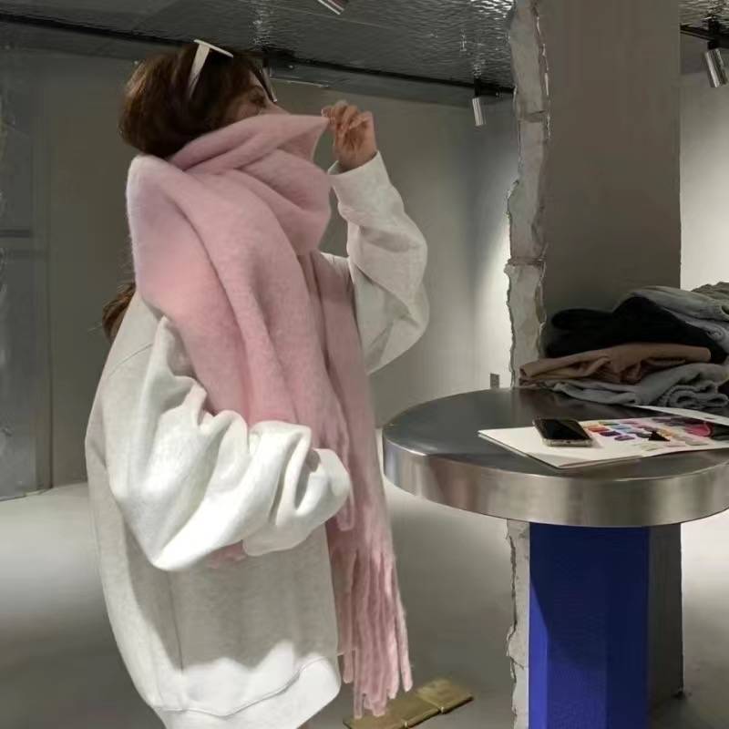 Scarf women's autumn and winter high-end plaid shawl new warm Korean version atmosphere student scarf versatile