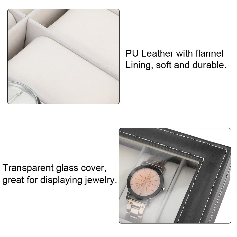 Portable PU Leather Watch Bag 10 Slots Jewelry Display Case Storage Holder
