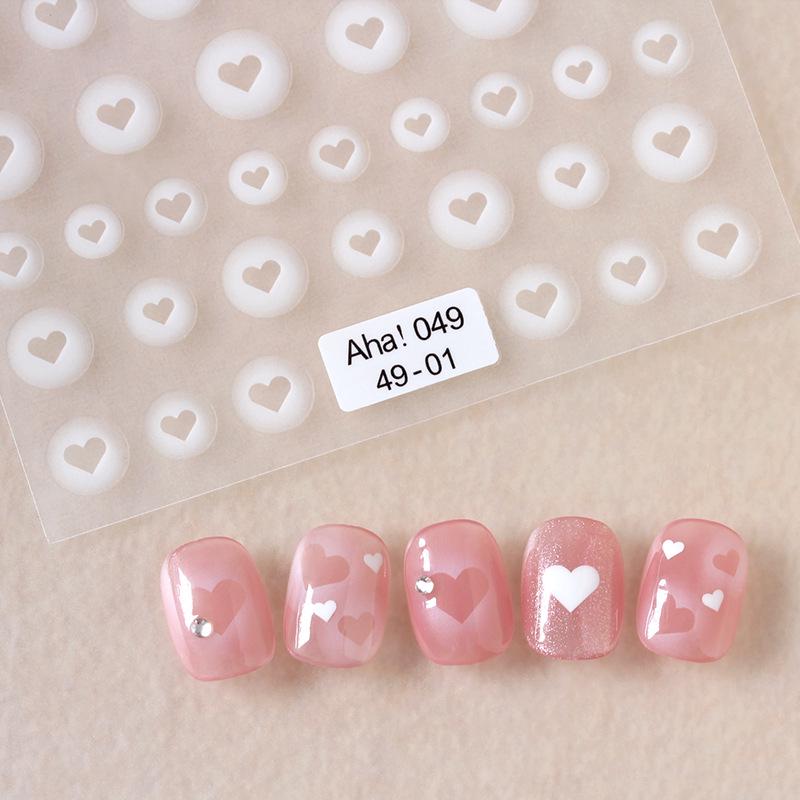 

White Ombre Semi-Transparent Butterfly & Heart Nail Stickers with Adhesive