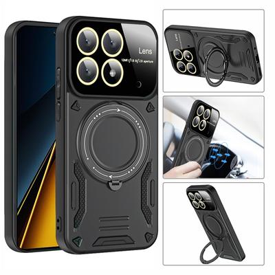 Magnetic Ring Holder Phone Case for Xiaomi 14T Pro Armor Lens Protection Magsafe Wireless Charging Back Cover for Xiaomi 14T