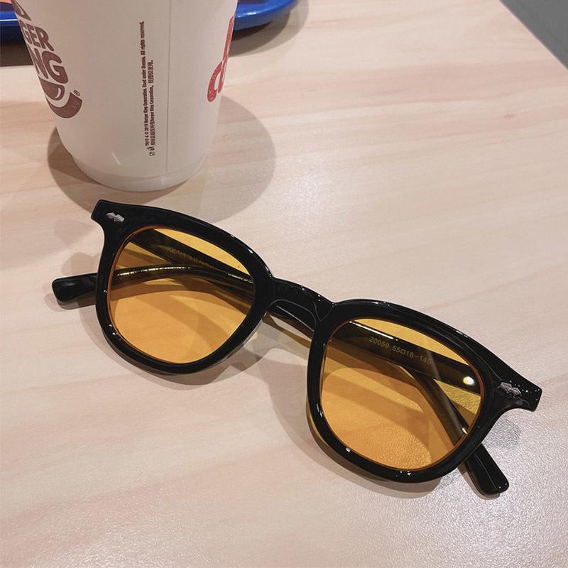New Round Sunglasses Men Women Small Fashion Vintage High Quality Brand Designer Cat Eye Sun Glasses Hip Pop Black Blue Shadow