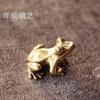Mini Grenouille en Laiton Massif Ornement de Bureau Porte-clés Décoratif Figurine Animale Décoration de Maison