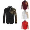 Men Long Sleeve Shirt With Metallic Print For Casual Wear And Spring Fashion