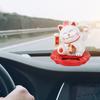 Solar Fortune Cat Vivid Lovely Chinese Cat Solar Powered Waving Arm Lucky Cat for Home Office and Car Dashboard Decor 2314A