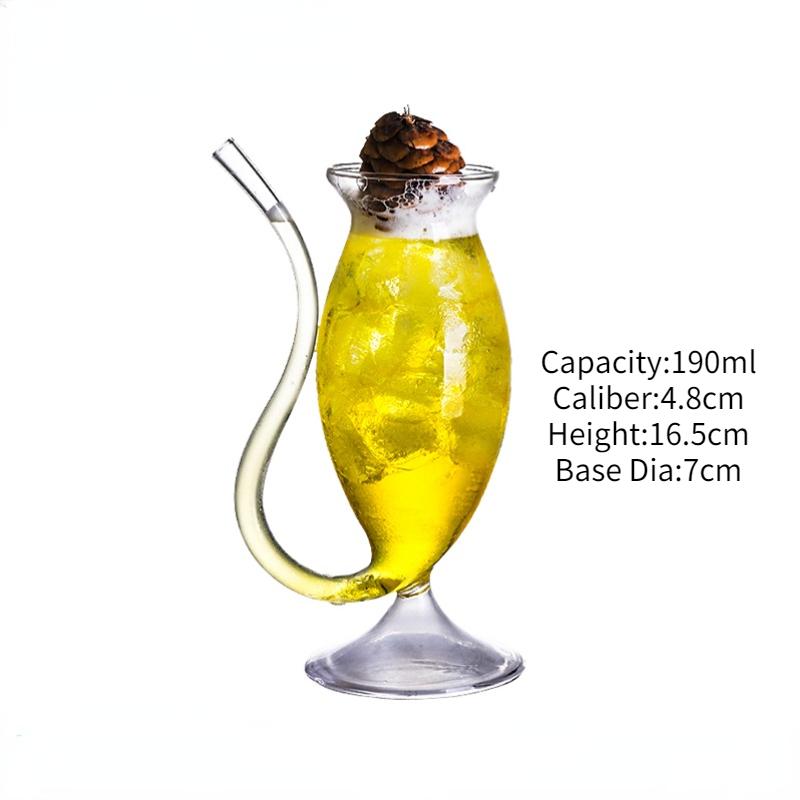 200ml Bicchiere da Cocktail Creativo da Vampiro Bicchiere da Vino Whiskey Tazza Resistente al Calore Bicchiere da Martini Con Cannuccia Per Bar